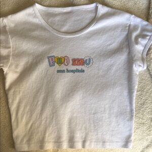 White Graphic Phi Mu Baby Tee